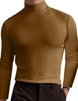 Abrigo marrón muscle-fit de cuello alto para chicos
